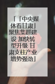 「中央媒体看甘肃」聚焦集群建设 加快转型升级 甘肃支柱产业增势强劲