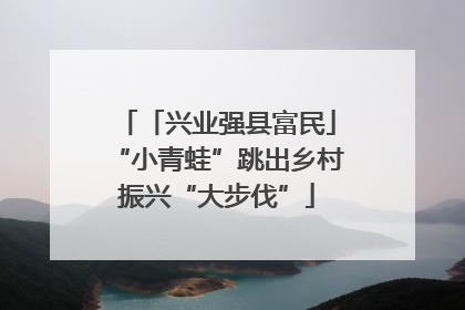 「兴业强县富民」“小青蛙”跳出乡村振兴“大步伐”