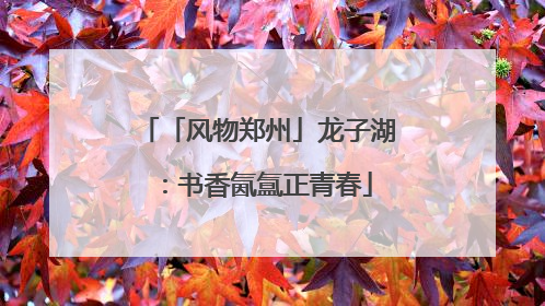 「风物郑州」龙子湖：书香氤氲正青春