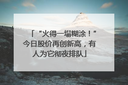 “火得一塌糊涂！”今日股价再创新高，有人为它彻夜排队