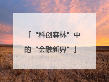 “科创森林”中的“金融新界”