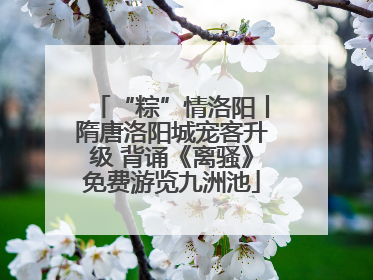 “粽”情洛阳丨隋唐洛阳城宠客升级 背诵《离骚》免费游览九洲池