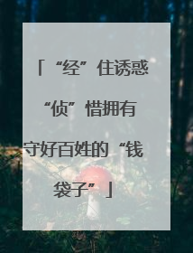 “经”住诱惑“侦”惜拥有 守好百姓的“钱袋子”