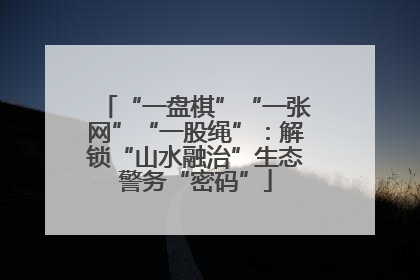 “一盘棋”“一张网”“一股绳”：解锁“山水融治”生态警务“密码”