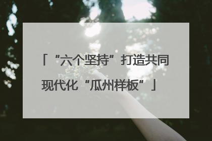 “六个坚持”打造共同现代化“瓜州样板”