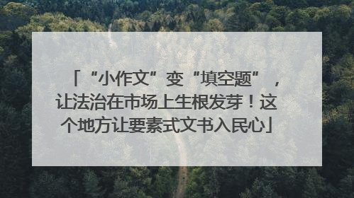 “小作文”变“填空题”，让法治在市场上生根发芽！这个地方让要素式文书入民心