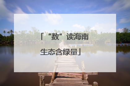 “数”读海南生态含绿量