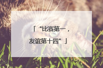 “比赛第一，友谊第十四”