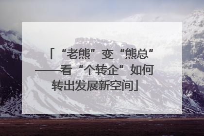 “老熊”变“熊总”——看“个转企”如何转出发展新空间