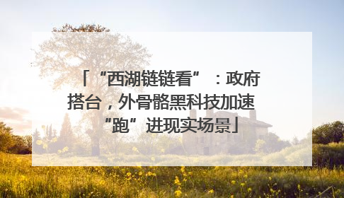 “西湖链链看”：政府搭台，外骨骼黑科技加速“跑”进现实场景