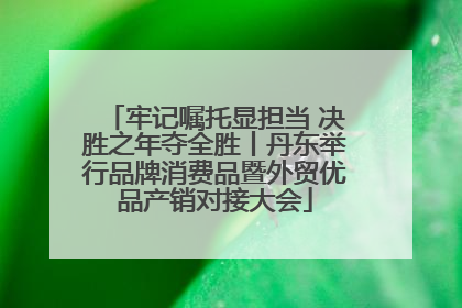 牢记嘱托显担当 决胜之年夺全胜丨丹东举行品牌消费品暨外贸优品产销对接大会