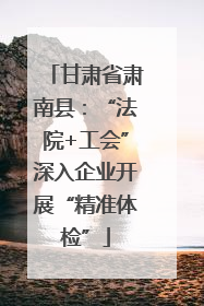 甘肃省肃南县：“法院+工会”深入企业开展“精准体检”