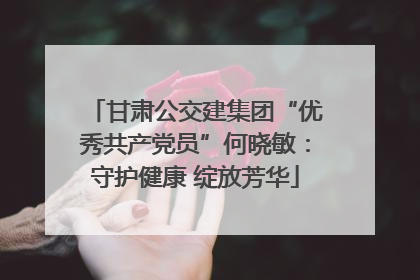 甘肃公交建集团“优秀共产党员”何晓敏：守护健康 绽放芳华