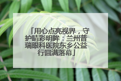 用心点亮视界，守护睛彩明眸：兰州普瑞眼科医院东乡公益行圆满落幕