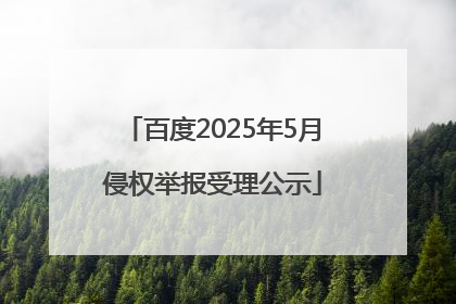 百度2025年5月侵权举报受理公示
