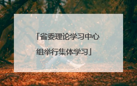 省委理论学习中心组举行集体学习