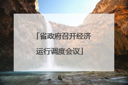 省政府召开经济运行调度会议