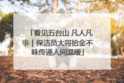 看见五台山 凡人凡事｜保洁员大哥拾金不昧传递人间温暖