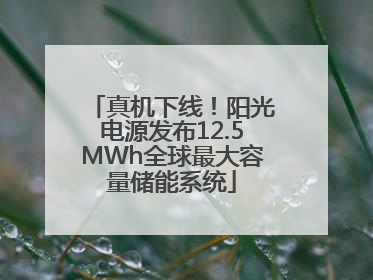 真机下线！阳光电源发布12.5MWh全球最大容量储能系统