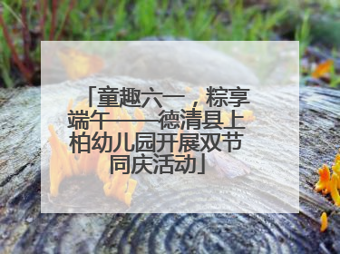 童趣六一，粽享端午——德清县上柏幼儿园开展双节同庆活动