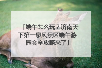 端午怎么玩？济南天下第一泉风景区端午游园会全攻略来了