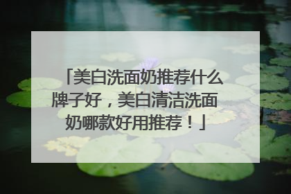 美白洗面奶推荐什么牌子好，美白清洁洗面奶哪款好用推荐！