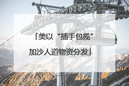 美以“插手包揽”加沙人道物资分发