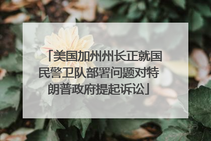 美国加州州长正就国民警卫队部署问题对特朗普政府提起诉讼