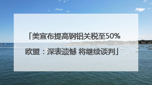 美宣布提高钢铝关税至50% 欧盟：深表遗憾 将继续谈判