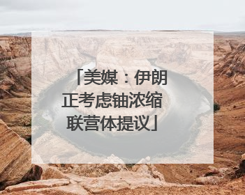 美媒：伊朗正考虑铀浓缩联营体提议