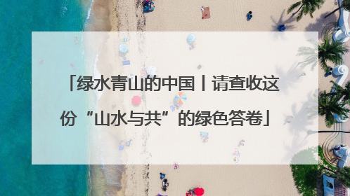 绿水青山的中国丨请查收这份“山水与共”的绿色答卷