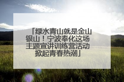 绿水青山就是金山银山！宁波奉化这场主题宣讲训练营活动掀起青春热潮