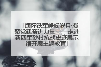 缅怀铁军峥嵘岁月·凝聚党建奋进力量——走进新四军砂村抗战史迹展示馆开展主题教育