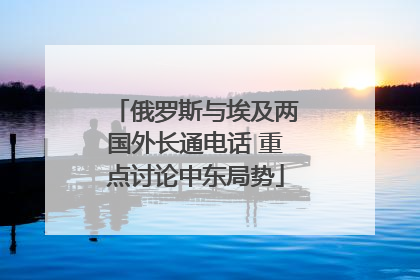 俄罗斯与埃及两国外长通电话 重点讨论中东局势