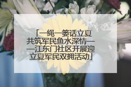 一绳一篓话立夏 共筑军民鱼水深情——江东门社区开展迎立夏军民双拥活动