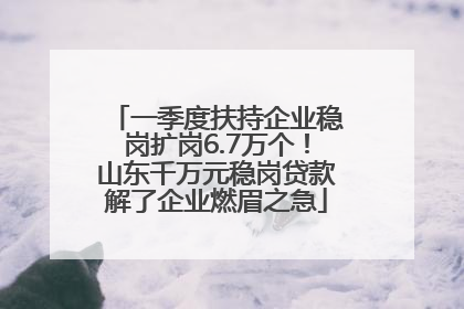 一季度扶持企业稳岗扩岗6.7万个！山东千万元稳岗贷款解了企业燃眉之急