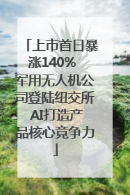上市首日暴涨140% 军用无人机公司登陆纽交所 AI打造产品核心竞争力