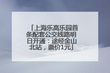 上海乐高乐园首条配套公交线路明日开通：途经金山北站，票价1元
