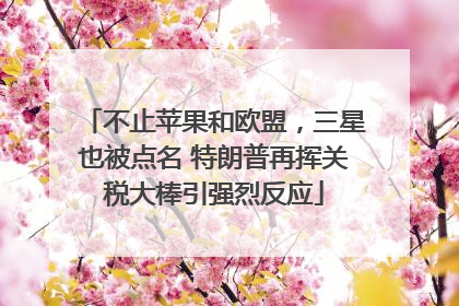 不止苹果和欧盟，三星也被点名 特朗普再挥关税大棒引强烈反应