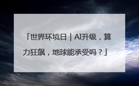 世界环境日｜AI升级，算力狂飙，地球能承受吗？