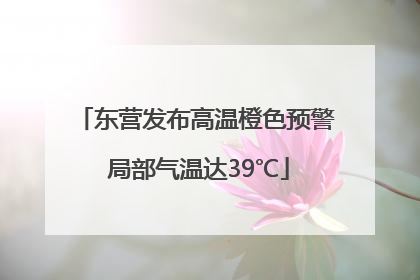 东营发布高温橙色预警 局部气温达39℃