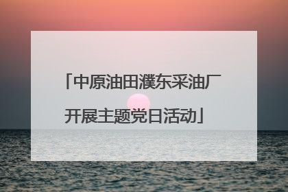 中原油田濮东采油厂开展主题党日活动