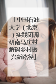 中国石油大学（北京）实践团调研南马庄村解码乡村振兴新路径