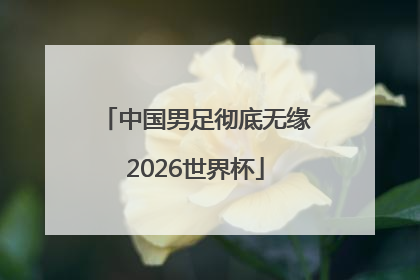 中国男足彻底无缘2026世界杯