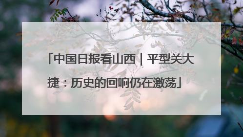 中国日报看山西｜平型关大捷：历史的回响仍在激荡
