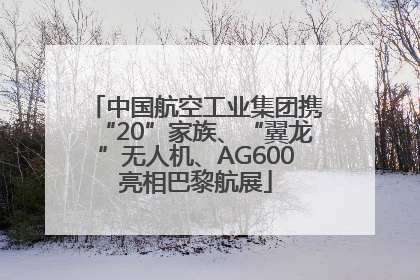 中国航空工业集团携“20”家族、“翼龙”无人机、AG600亮相巴黎航展