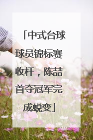 中式台球球员锦标赛收杆，陈喆首夺冠军完成蜕变