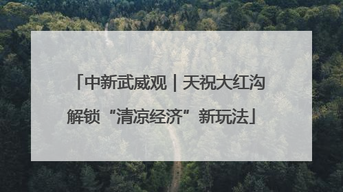 中新武威观｜天祝大红沟解锁“清凉经济”新玩法