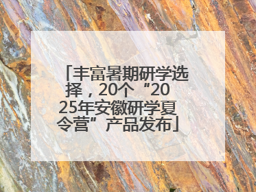 丰富暑期研学选择，20个“2025年安徽研学夏令营”产品发布