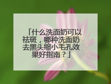什么洗面奶可以祛斑，哪种洗面奶去黑头缩小毛孔效果好指南？
